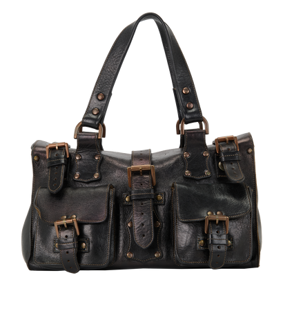 Roxanne, &pound;220, Handbags, Black, Leather, Front view